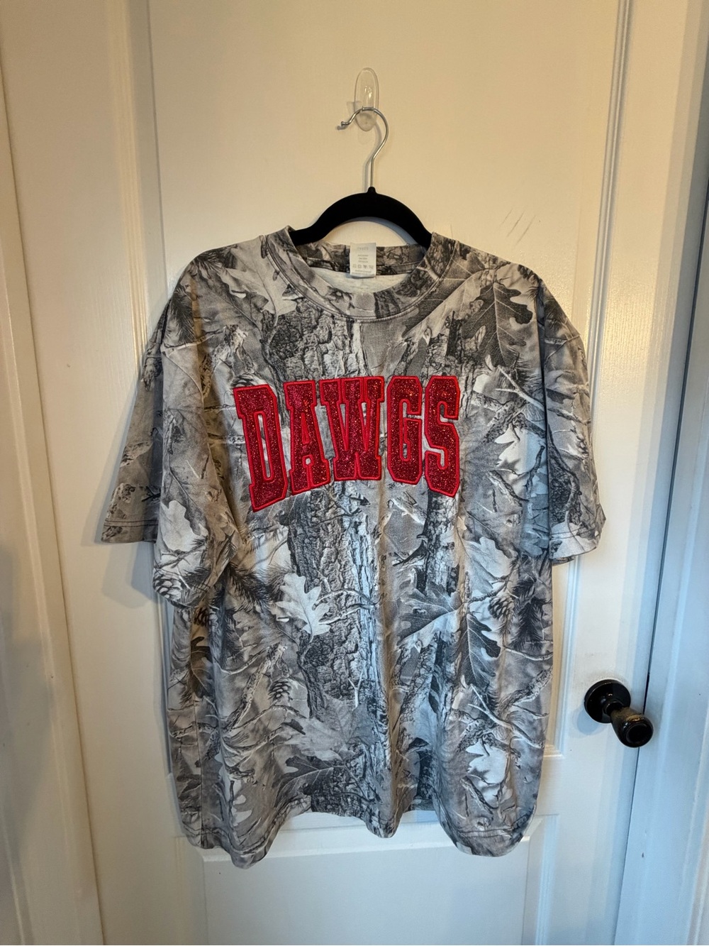 DAWGS Gray Camo Short Sleeve Tee with Red Logo